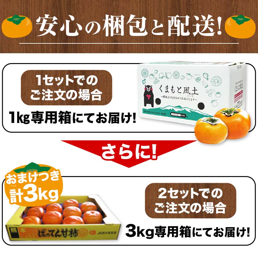 ばってん 甘柿 種なし 熊本県産 規格外訳あり 約1kg 送料無料 3-6玉フルーツ 果物 柿 甘柿 カキ 10月中旬-11月上旬頃より発送予定