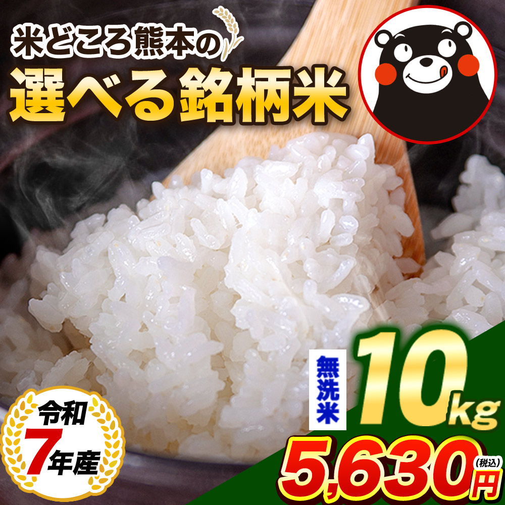 米 お米 10kg 無洗米 令和7年産 熊本県産 銘柄米 選べる 5kg × 2 送料