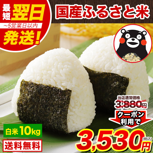 クーポンで3631円 米 お米 10kg 送料無料 国産ふるさと米 無洗米 雑穀