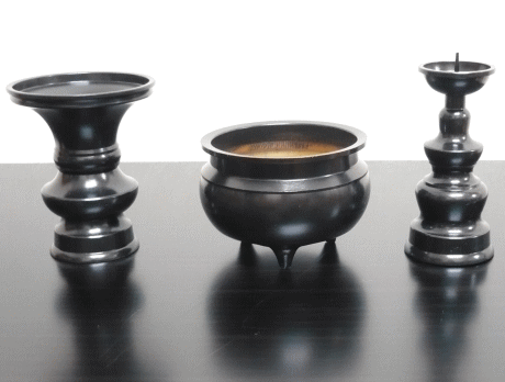 福袋 バースデイ 2.5寸 黒光色 三具足セット : 通販 - 熊野古道仏壇センター 仏具・神具