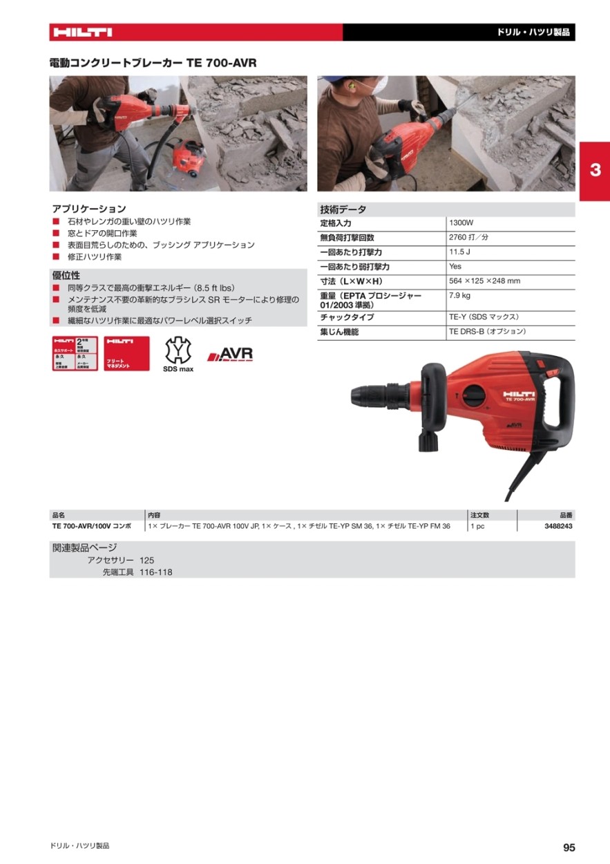 メーカー公式ショップ】 クニモトハモノ店ヒルティ HILTI 電動ハツリ機