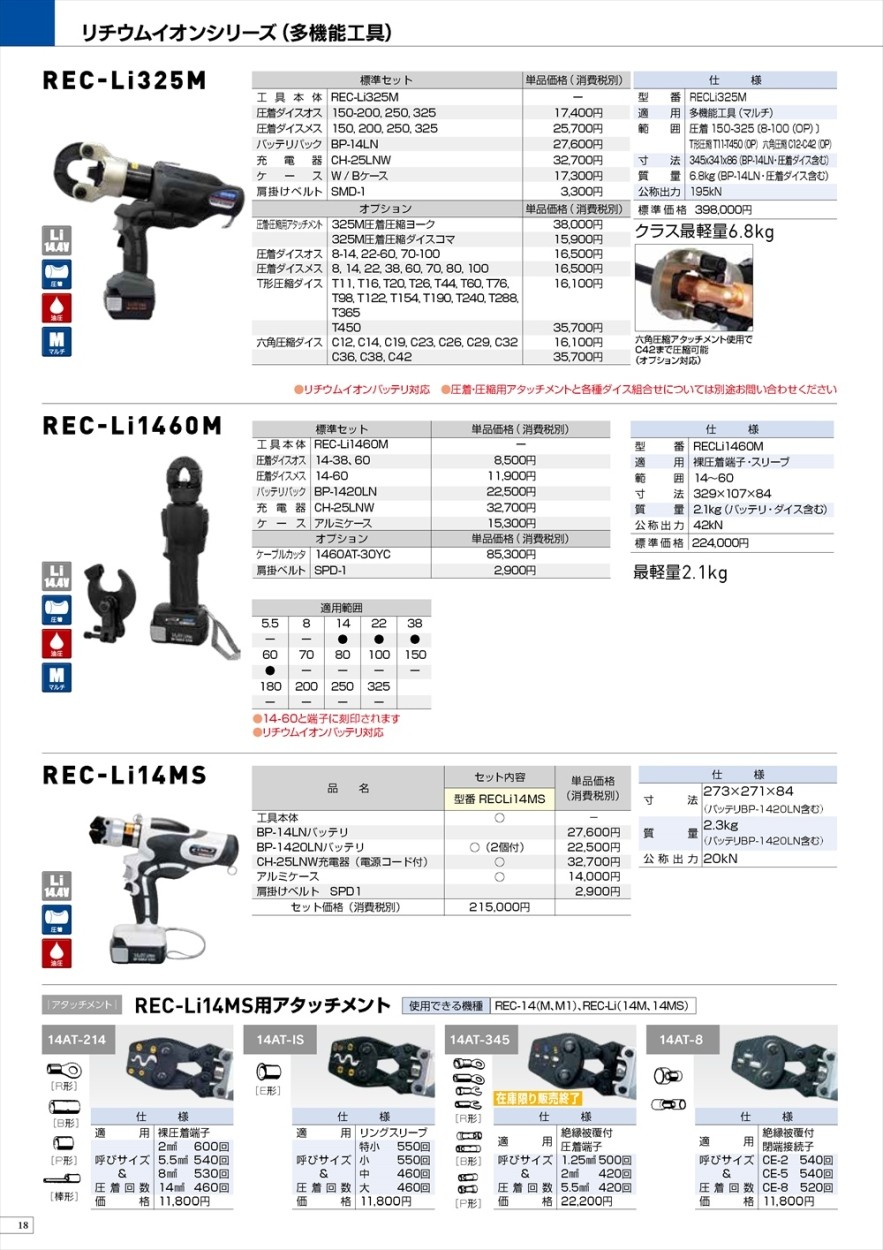 泉精器 充電油圧式多機能工具 REC-Li14MS : 87599101 : クニモトハモノヤフー店 - 通販 - Yahoo!ショッピング