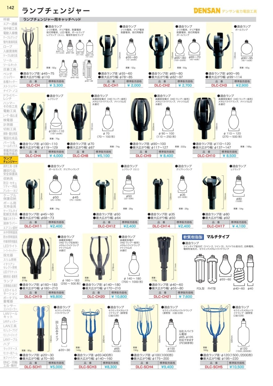 ジェフコム ランプチェンジャー用キャッチヘッド(適合ランプバルブ径