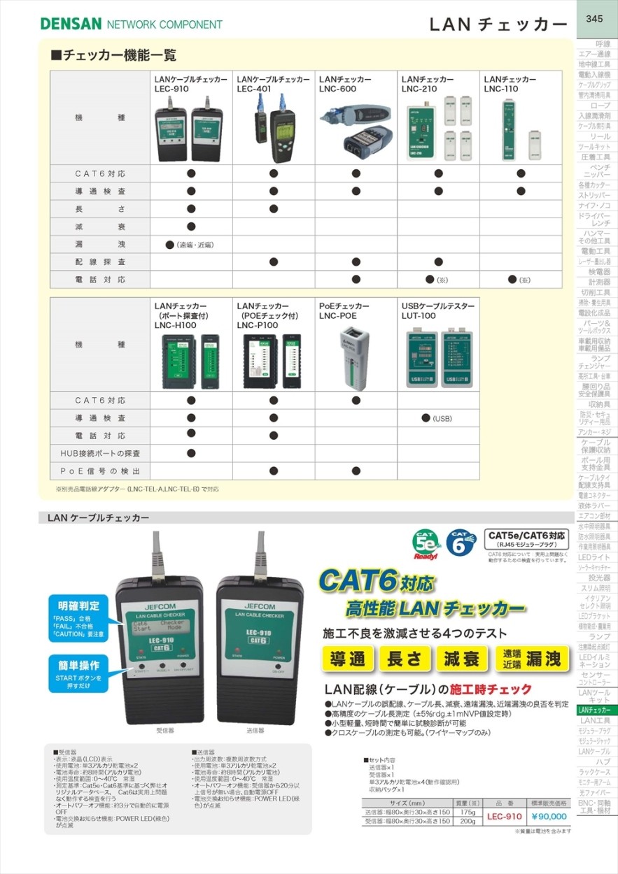 LANケーブルチェッカー LEC-910 | nate-hospital.com