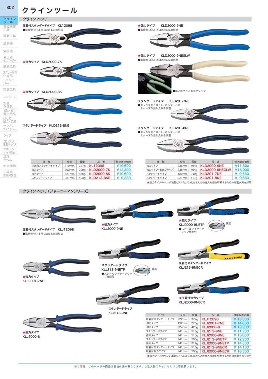 ジェフコム クライン ペンチ(ジャーニーマンシリーズ) 強力タイプ