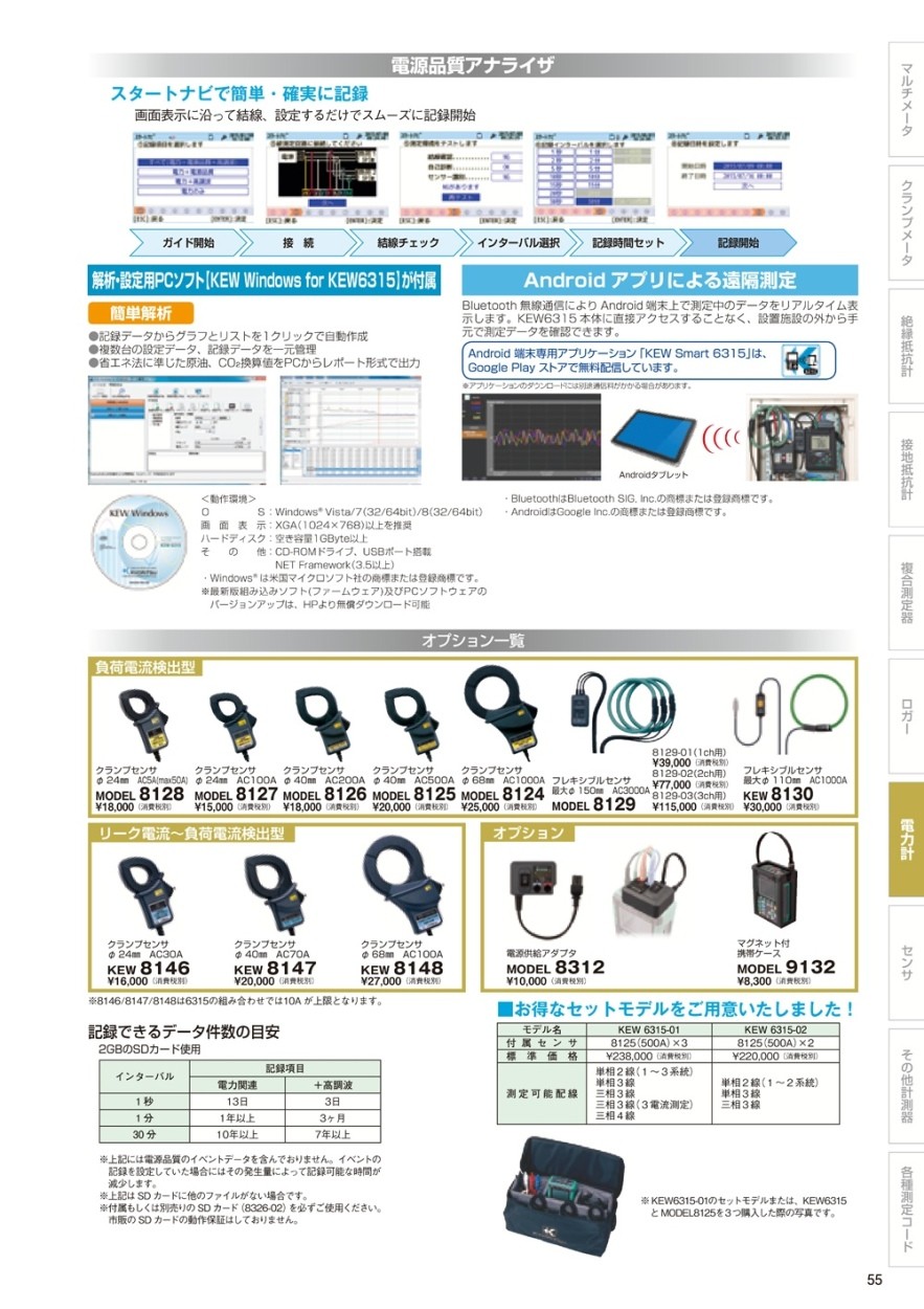 共立電気 電力計セット KEW6305-02 : 88428608 : クニモトハモノヤフー