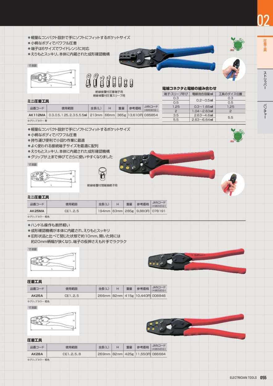 店舗展示処分品 LOBSTER AK112MA ミニ圧着工具 絶縁被覆付圧着端子 絶縁被覆付圧着スリーブ用 : 69059052 :  クニモトハモノヤフー店 - 通販 - Yahoo!ショッピング