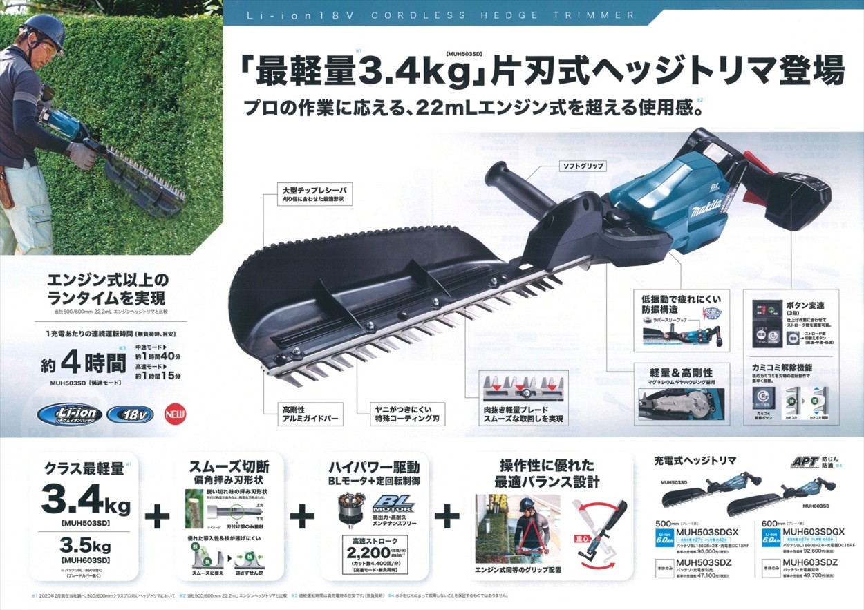 ギフ_包装】 6 27入荷予定 makita マキタ 18V充電式ヘッジトリマ 方刃式 600ｍｍ MUH603SDZ 本体のみ ※バッテリ 充電器別売  discoversvg.com