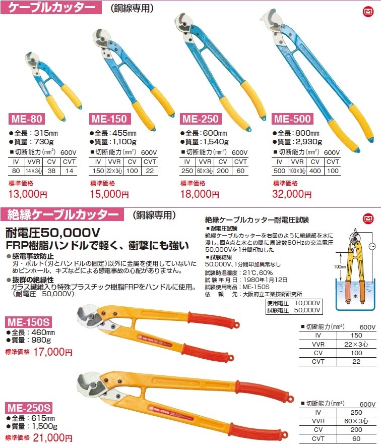 ランキングTOP5 マーベル 絶縁ケーブルカッター 銅線専用 ME-250S