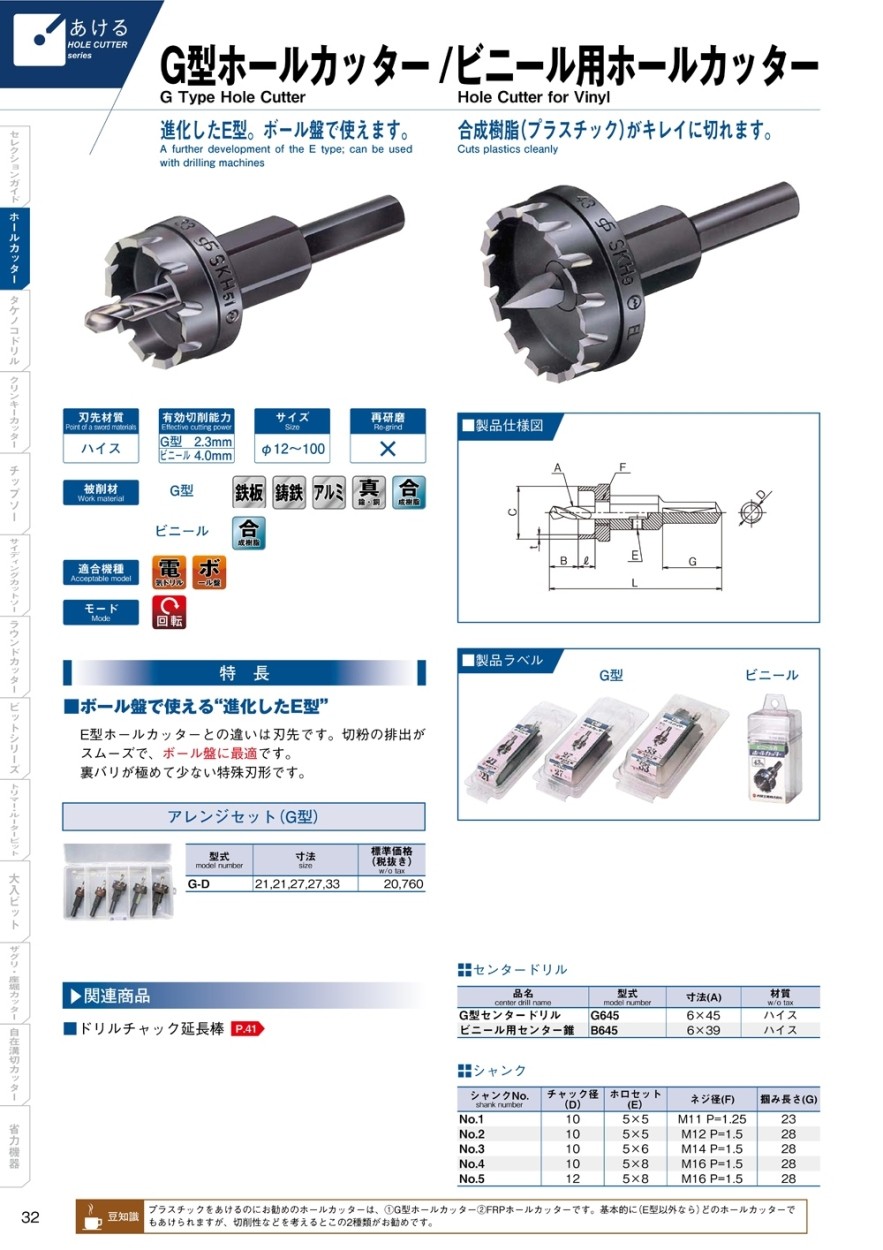 大見工業/OMI G型ホールカッター G44-