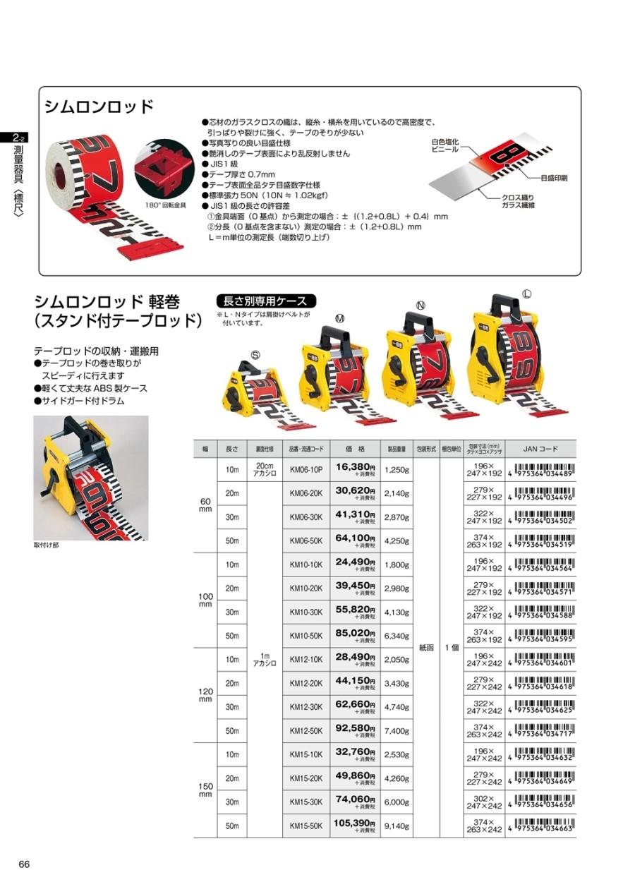 タジマ シムロンロッド 軽巻(スタンド付テープロッド)120mm【10ｍ 