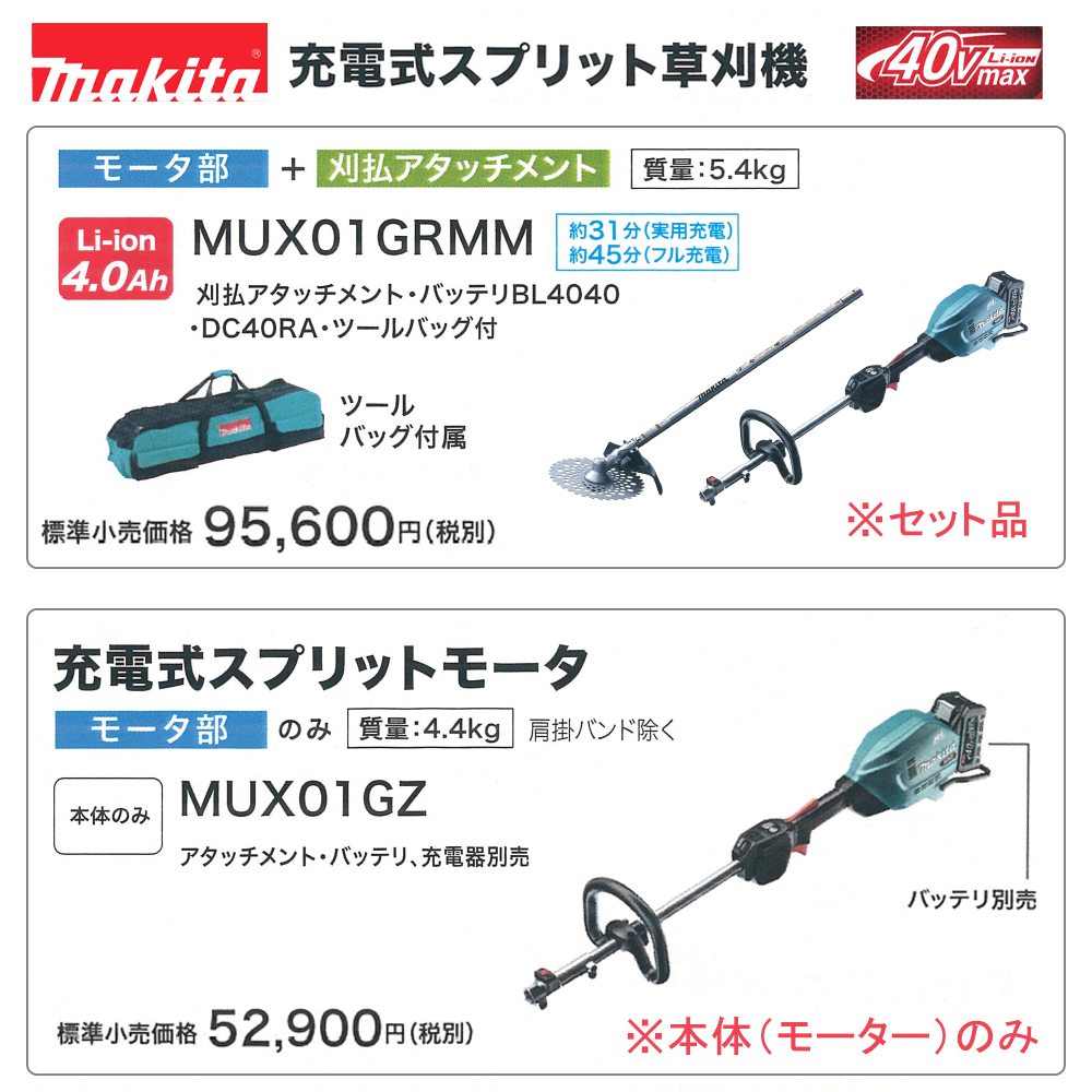 売店 AZTEC ショップマキタ 園芸用充電式スプリット草刈機 40Vmax