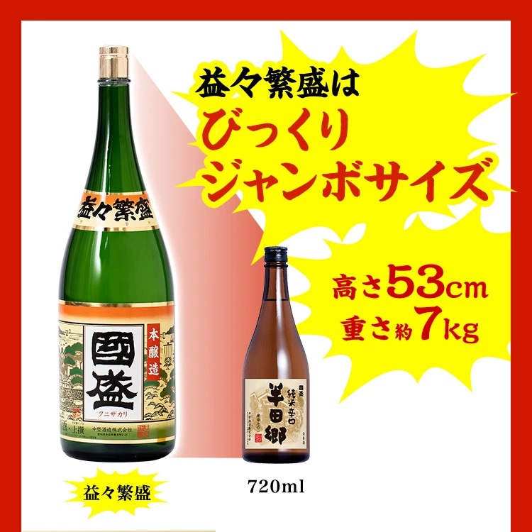 中埜酒造 上撰國盛 本醸造 益々繁盛ボトル 4500ml / 二升半 日本酒 國