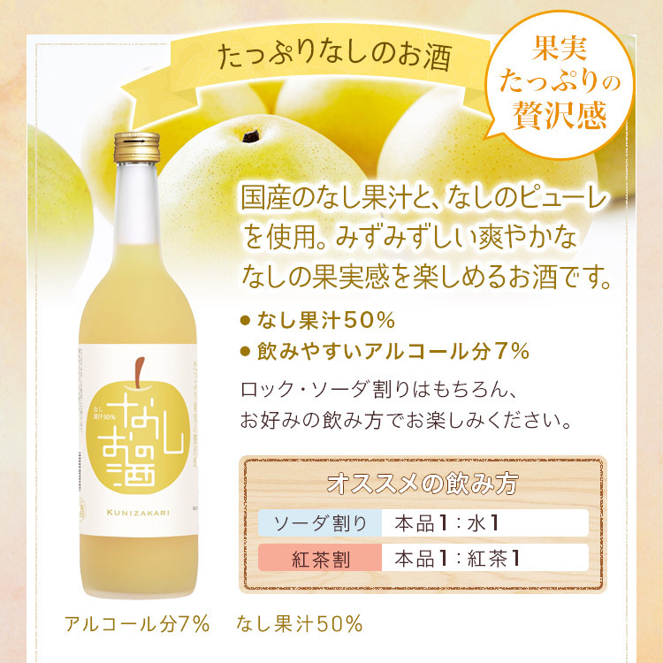 國盛 なしのお酒 720ml / 中埜酒造 リキュール 果実酒 カクテル フルーツ 梨 梨酒 お酒 果汁たっぷり プレゼント かわいい 女子会  低アルコール 飲みやすい 甘口 :10000150:蔵元直営 kunizakari shop - 通販 - Yahoo!ショッピング