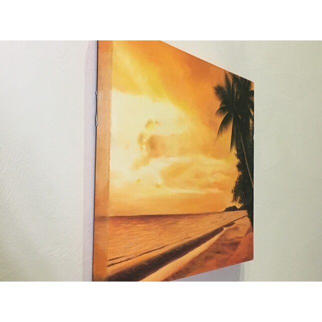 海の絵 ヤシの木 サンセット ビーチ 絵画 W80×H60cm D-3 (1165-3