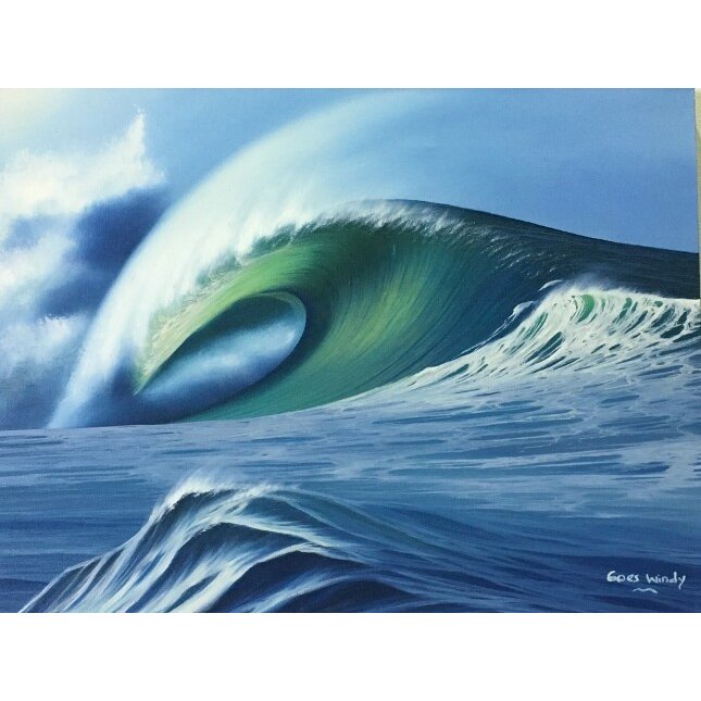 バリ絵画 波の絵 windy W60×H45cm C-2 海の絵 波 アート 有名画家 バリ