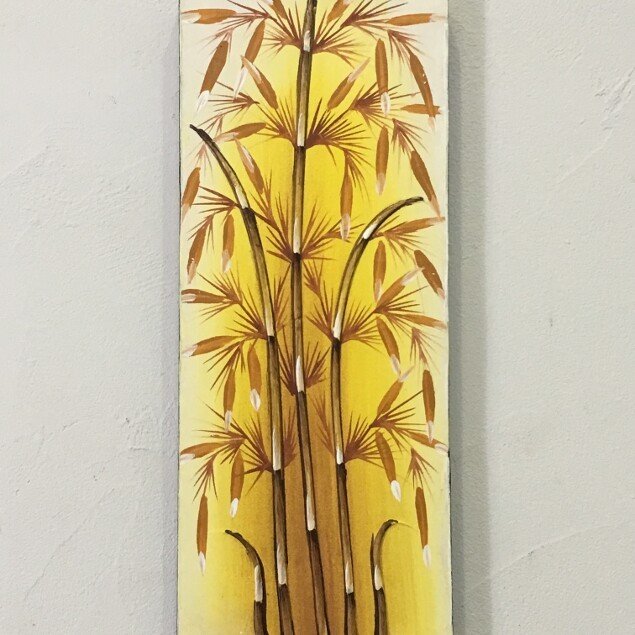 竹の絵 バンブー立体 緑 茶 2色 W20×H50 バリアート 植物 壁掛け