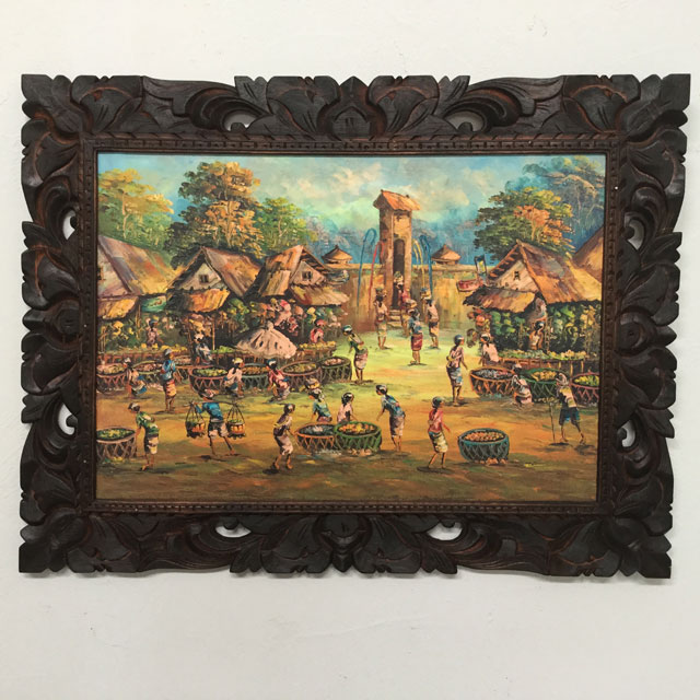 バリ島　絵画　②　バリアート　バリ　アジアン雑貨 楽天市場】バリ絵画 鳥の絵 小鳥2羽 白サギ W80×H60cm