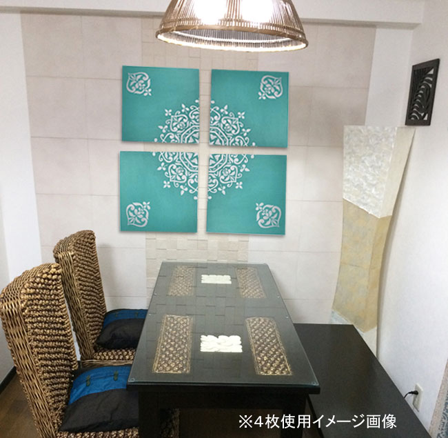 アートパネル シーブルー 4枚1セット W40×H40cm (1486) アジアン