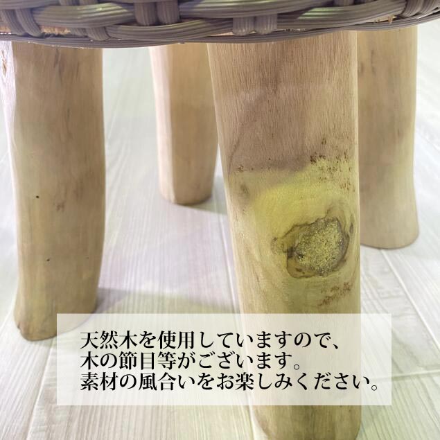 アジアン家具 スツール シンセティックラタン ブラウン イス 丸椅子