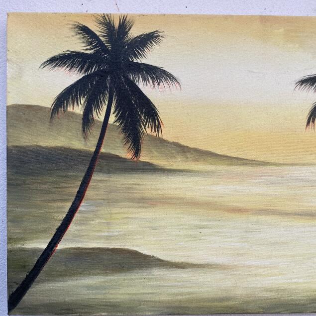 海の絵 海とヤシの木 サンセット ビーチ W50×H30cm 夕日 絵画 波の絵 バリ絵画 風景画 バリアート インドネシア バリ 雑貨 アジアン :  1777 : アジアン雑貨 バリ石像のクプクプ - 通販 - Yahoo!ショッピング