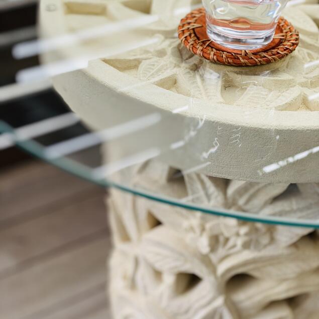 バリ島製 石台 テーブル スタンド ストーン オブジェ 置台 H70cm