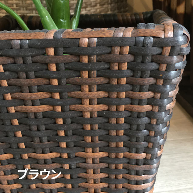 シンセティックラタン 鉢カバー 2色 Mサイズ カゴ おしゃれ アジアン
