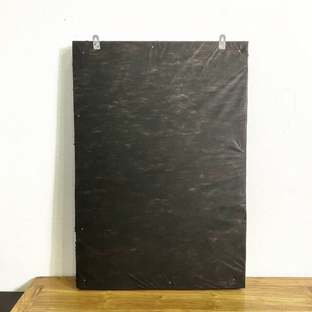 壁掛け鏡 アジアンミラー 鏡 壁掛け 85×55cm ラタン 網目 黒 ウォール