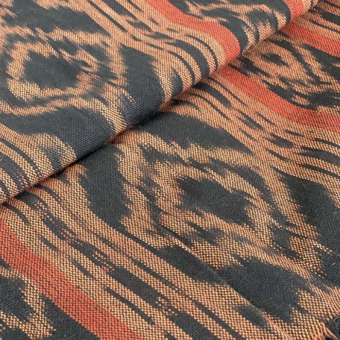イカット 190×40cm 生地 織物 赤系 タペストリー インドネシア