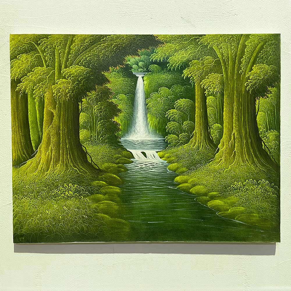 アンティーク 風景画 自然画 湖 滝 森林 油彩画 油絵 アート 絵画 美術 Amazon.co.jp: 絵画 深い山と古い森の滝インテリア 絵画 油絵