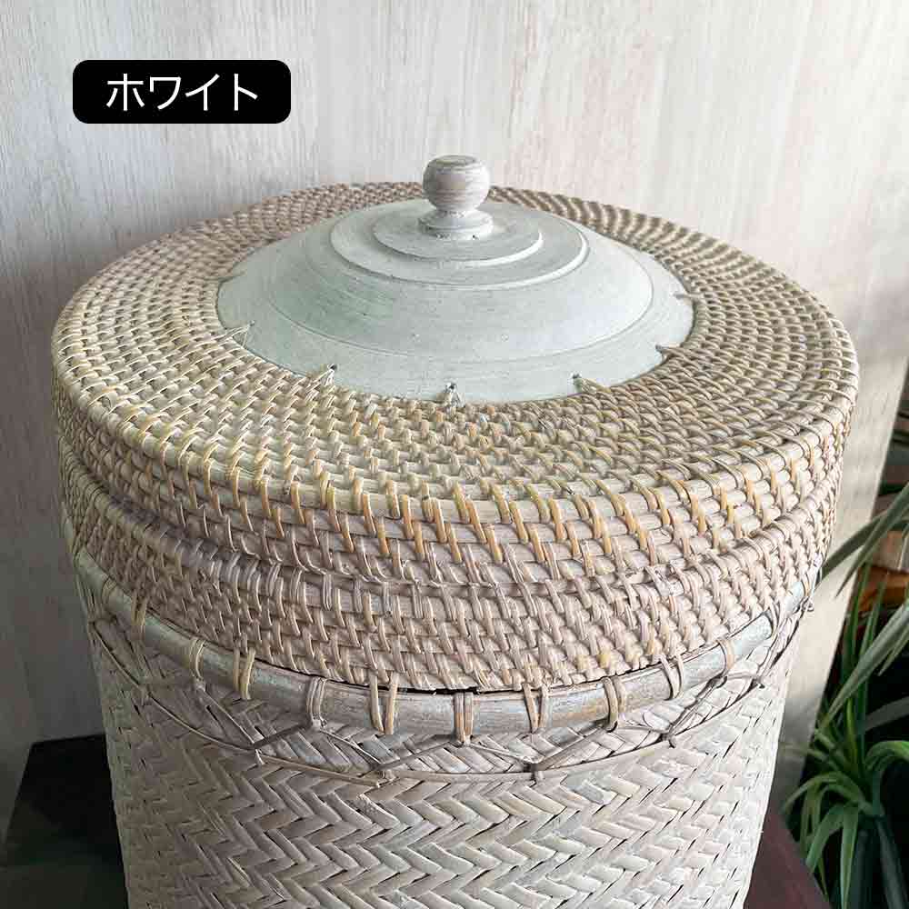 籐　蓋・布張り収納ボックス　コンテナ　アンティーク　アジアン gk520l_800s_2.jpg