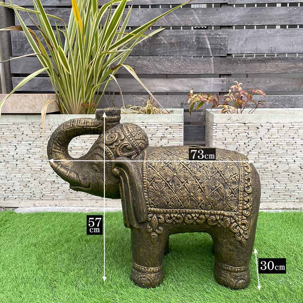 パラソルスタンド 象 ゾウ パラソル用ベース アンティークゴールド