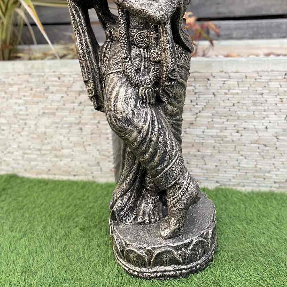 マドンナ　石像　オブジェ　置物 石像 クリシュナ像 Krisna H100cm セメント ガーデン オブジェ