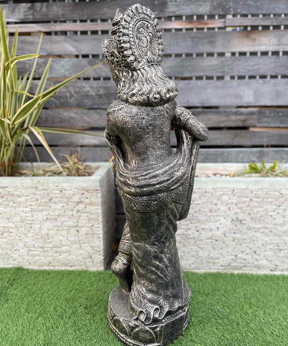 マドンナ　石像　オブジェ　置物 石像 クリシュナ像 Krisna H100cm セメント ガーデン オブジェ