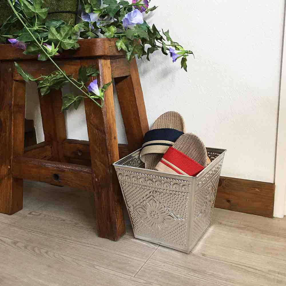 アルミ ダストボックス 角 19cm ゴミ箱 ごみ箱 スリッパ 収納 くずいれ