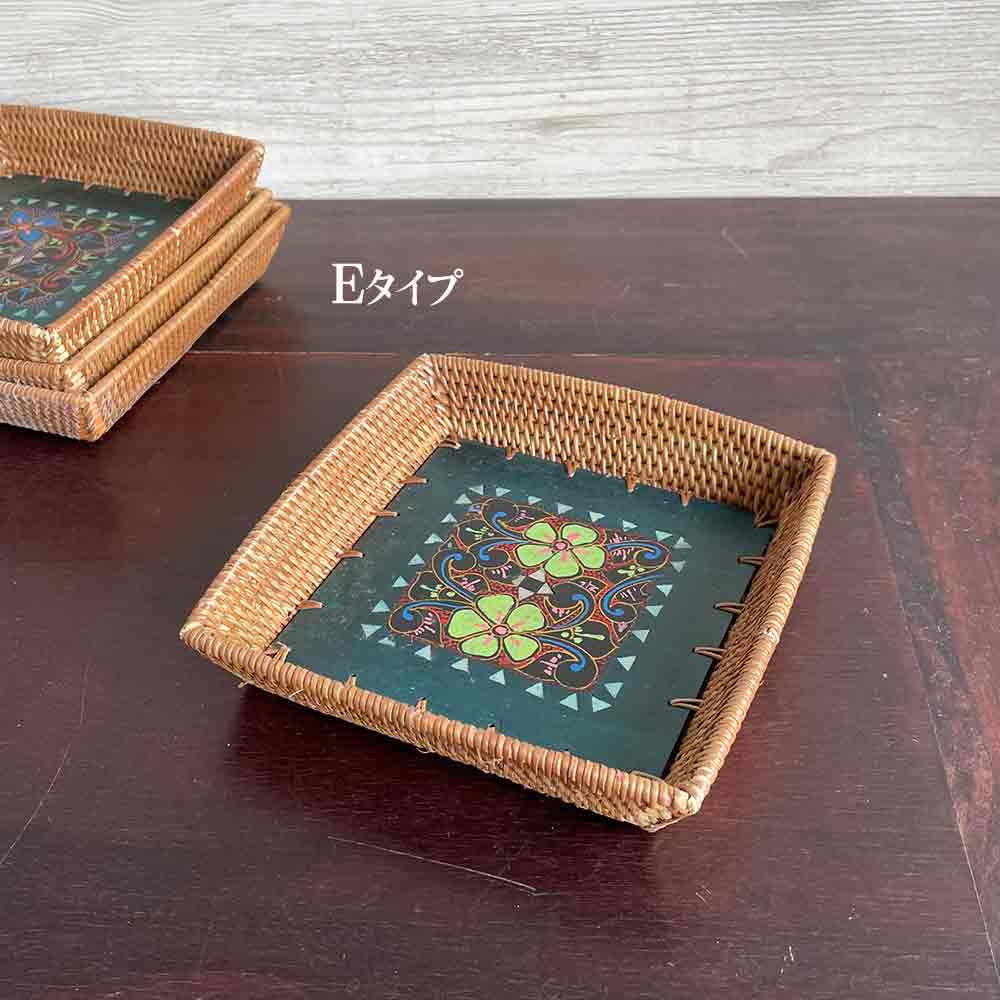 アタ バスケット トレイ 6タイプ 正方形 15×15cm 籠 かご カゴ 小物
