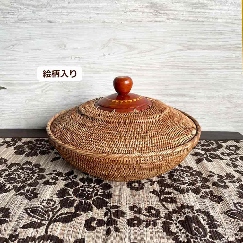 アタ ふた付き バスケット 丸型 2タイプ トレイ 収納かご 蓋付き 小物