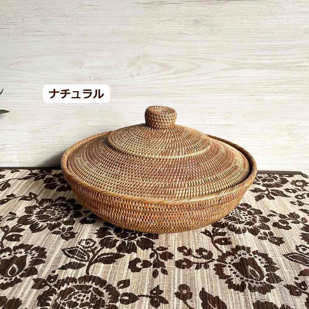 アタ ふた付き バスケット 丸型 2タイプ トレイ 収納かご 蓋付き 小物