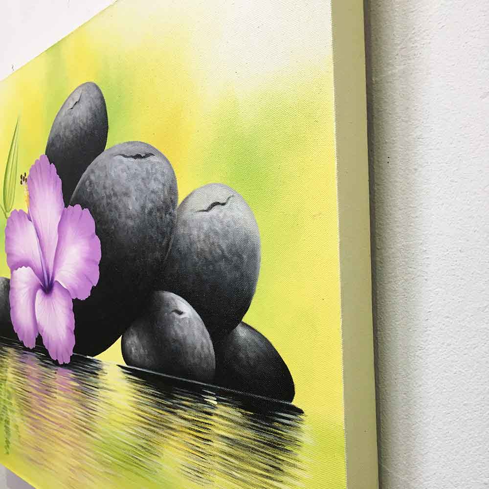 ラインストーンアート ハイビスカス 絵画 花の絵 ハイビスカス 紫 ストーン W60×H80cm アートパネル バリアート