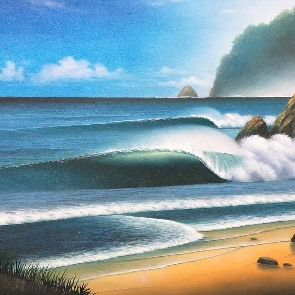 G.windy 油絵 波 バリアート絵画 LL 横 『Big Wave』 Windy Special Order作品