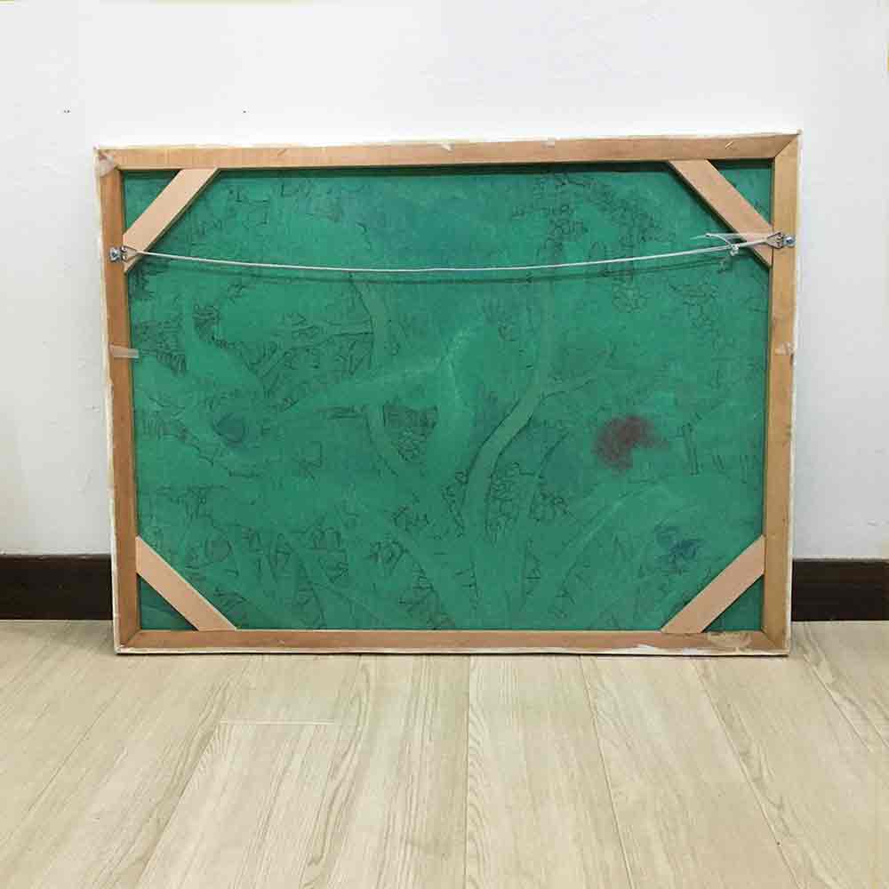 バリ島　絵画　ブンゴセカン　たのめる便　送料込 楽天市場】バリ絵画 鳥の絵 3羽 グレー 白 W80×H60cm