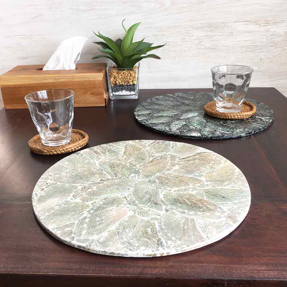 シェル ランチョンマット 丸 マット キッチンマット テーブルウェア