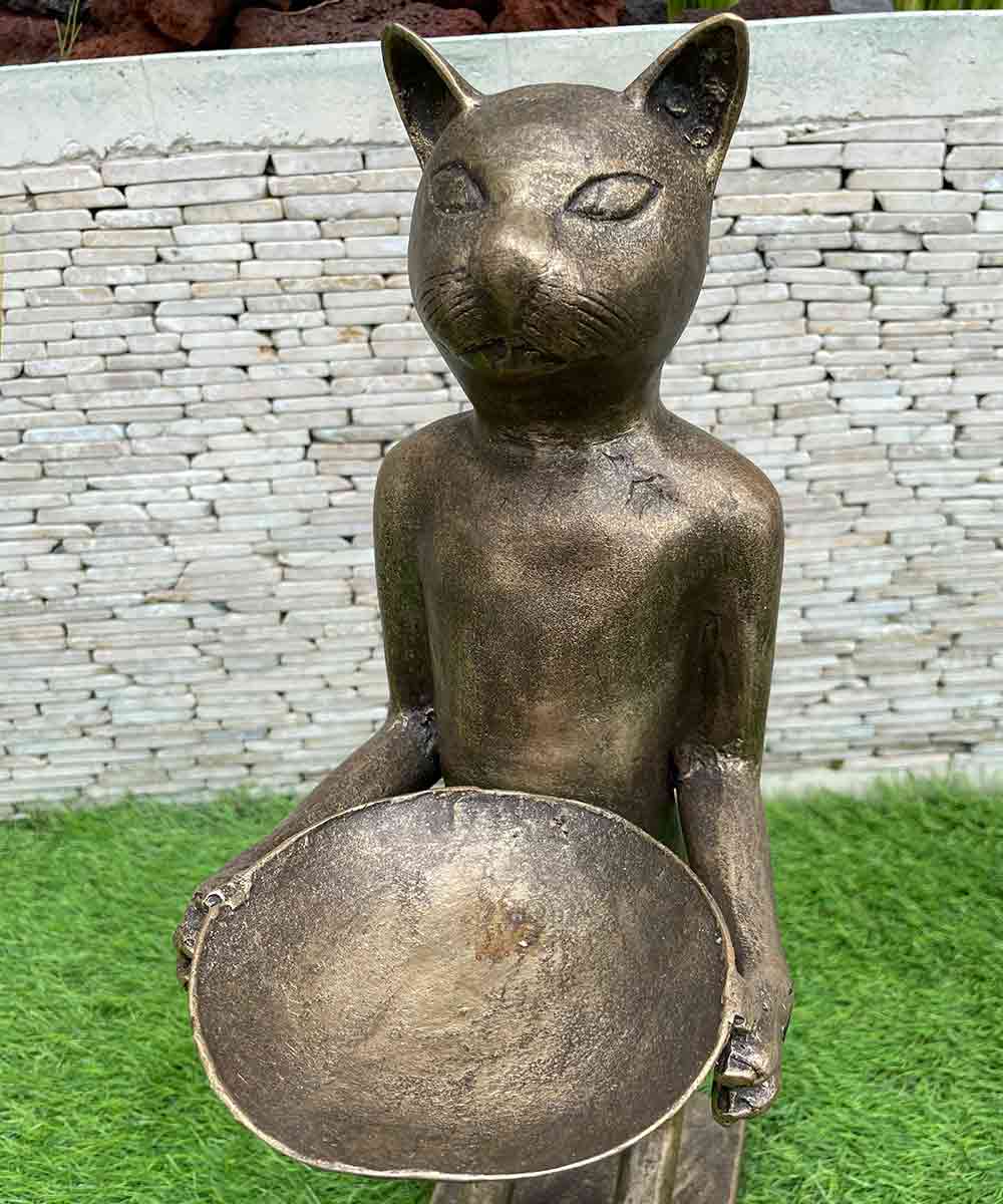 SALEで更にお買得 猫 ネコ ブロンズ像 キャット 置き物 H48cm 3色 オブジェ アンティーク雑貨