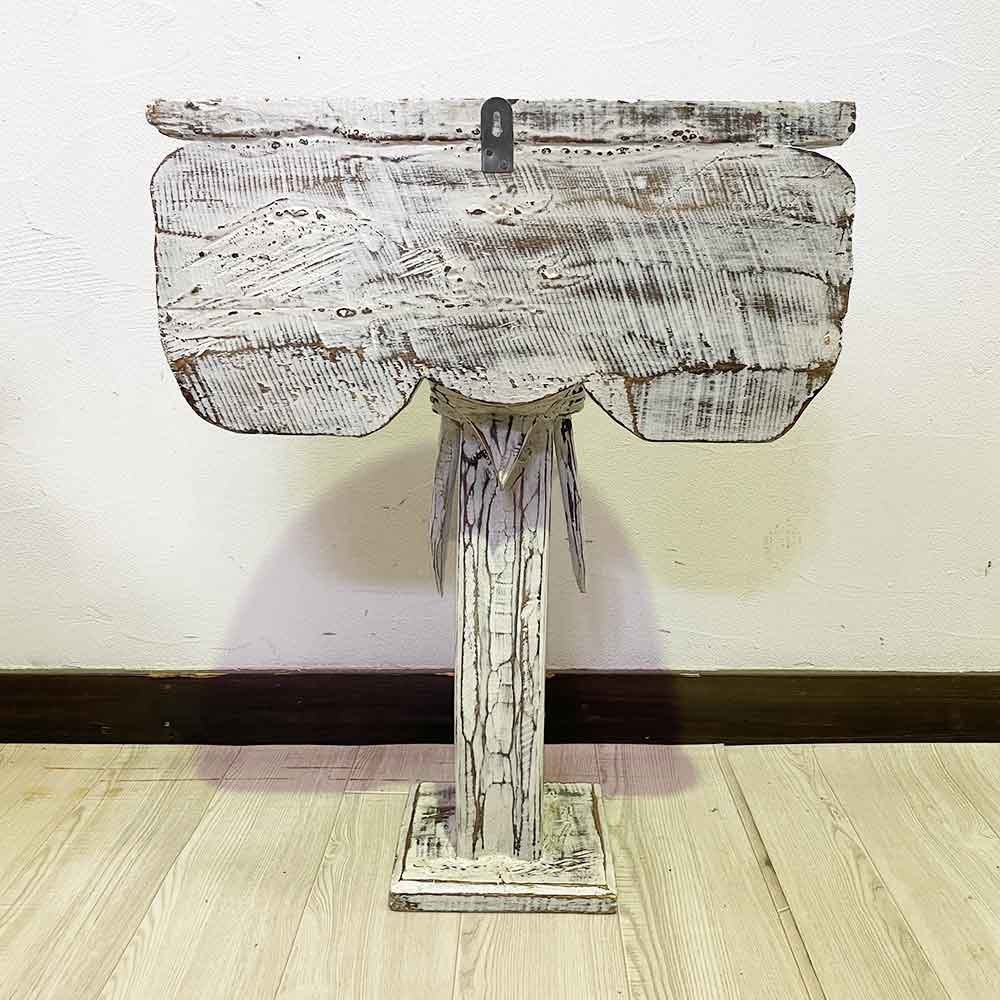 コンソールテーブル 木製 象 ゾウ サイドテーブル 2色 置き台 H60cm