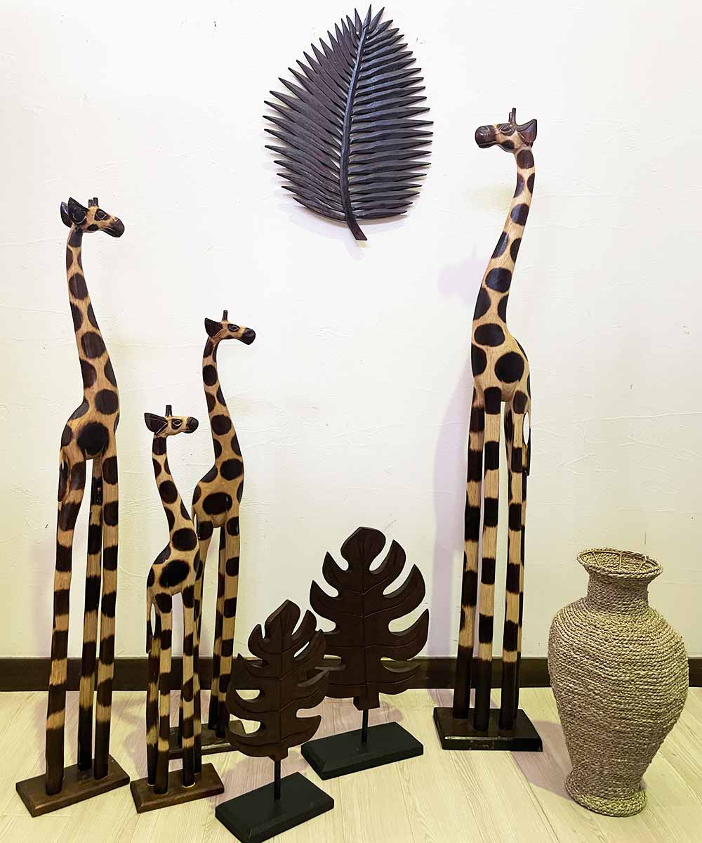 木彫り キリン150cm キリンの木製オブジェ バリ アジアンインテリア