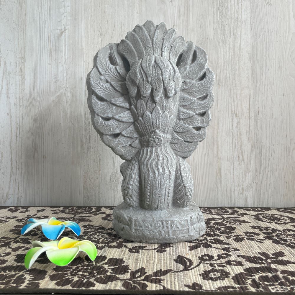 石像 ガルーダ像 神鳥 オブジェ H30m グレー 置物 ガーデン