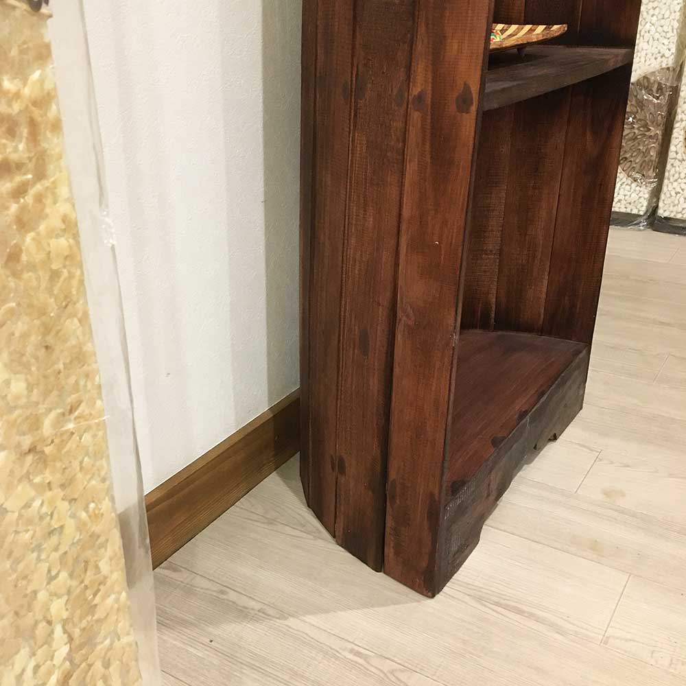 ボート型 船型 ラック 棚 4段 H195cm 木製 白 飾り棚 バリ家具