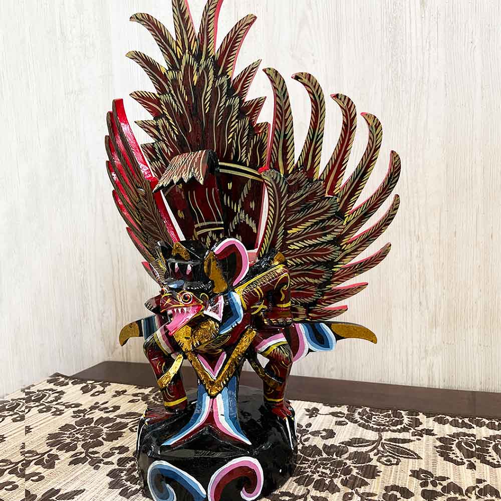 ガルーダの置物 霊鳥 ガルーダ H40cm M 木製 オブジェ