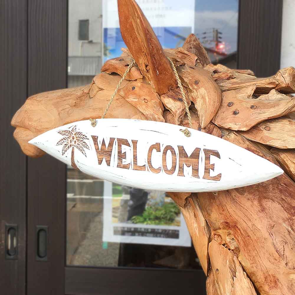 サーフボード 看板 ウェルカムボード welcome ボード ハワイインテリア ウェルカムプレート welcome WELCOMEボード サーフボード型