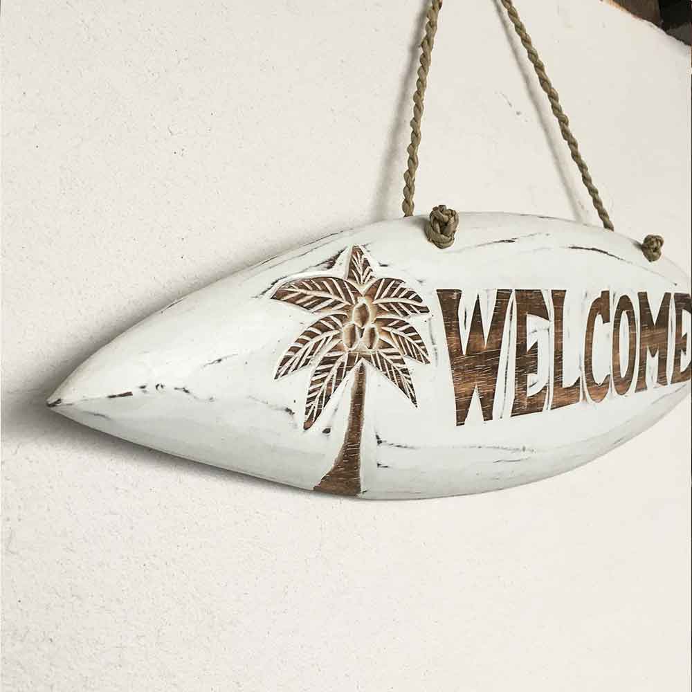 サーフボード 看板 ウェルカムボード welcome ボード ハワイインテリア ウェルカムプレート welcome WELCOMEボード サーフボード型